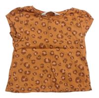 Oranžové tričko s leopardím vzorom H&M