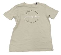 Béžové tričko s logem Jack & Jones