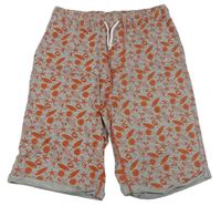 Šedo-oranžové vzorované teplákové kraťasy Matalan