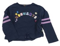 Tmavomodrá ľahká crop mikina s nápisem - Harry Potter M&S