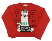 Červený ľahký sveter s lamou H&M