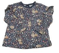 Tmavomodré vzorované tričko s králikmi zn. George