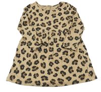 Béžové leopardí bavlněné šaty H&M
