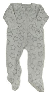 Šedý plyšový overal s hvězdičkami Next