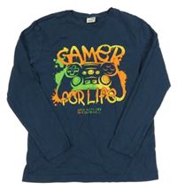 Petrolejové tričko s potlačou Chapter young