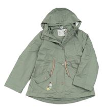 Khaki plátěná jarní parka s motýlkem a kapucí Dopodopo