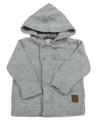 Sivý prepínaci sveter s kapucňou obaibi