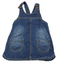 Tmavomodré laclové riflové šaty s kapsami Next