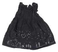 Tmavosivé menšestrové šaty s výšivkami George