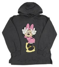 Tmavošedá mikina s Minnie a kapucí Matalan