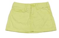 Žltá plátenná sukňa Benetton