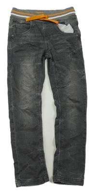 Šedé skinny rifle s úpletovým pasem 