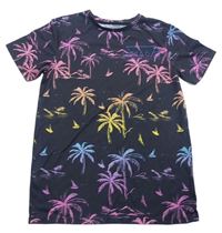 Čierne tričko s palmami Primark
