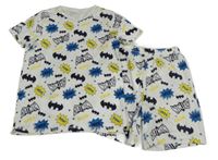 Bílé pyžamo s nápisy a netopýry - Batman George