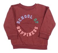 Vínová mikina s nápismi Primark