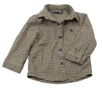 Béžovo-hnedo-tmavomodrá kockovaná košeľa Next