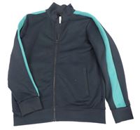 Tmavošedo-tyrkysová prepínaci mikina Tom Tailor