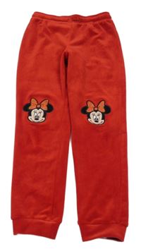 Červené plyšové tepláky s Minnie Disney