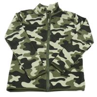 Kaki-béžová army fleecová prepínaci mikina