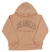 Ružová mikina s nápisom a kapucňou Shein