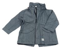 Tmavomodrá melírovaná šušťáková jarná bunda H&M