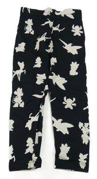 Čierne zateplené legíny s Disney postavami Disney