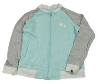 Světlemodro-sivá prepínaci mikina s hviezdami