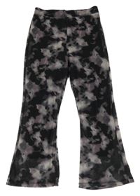 Čierno-béžové vzorované sieťované flare legíny Next