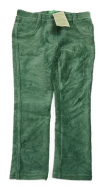 Nové - Zelené rebrované zamatové tregíny Benetton