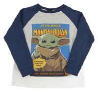 Světlešedo-modré triko s Yodou Matalan