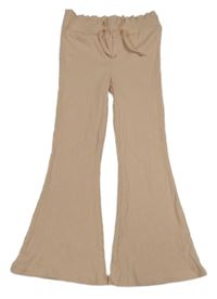 Světlerůžové žebrované flare legíny George