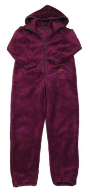 Tmavofialová plyšová kombinéza s kapucňou Jako-o