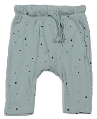Zeleno-čierne bodkovaná é ľahké tepláky H&M