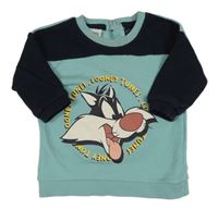 Světlemodro-tmavomodrá mikina so Silvestrem - Looney Tunes