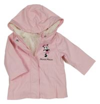 Růžová voděodolná zateplená bunda s Minnie a kapucí Disney