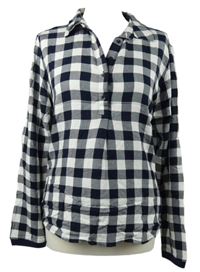 Dámska tmavomodro-biela kockovaná blúzka zn. Cecil