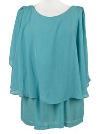 Dámská světlemodrá šifonová halenka s volánkem My Own 