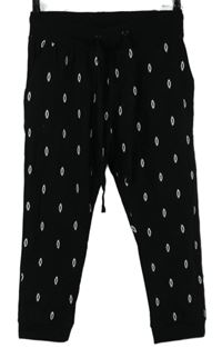 Dámské černé vzorované capri tepláky Janina 