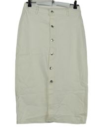 Dámská bílá riflová propínací midi sukně F&F