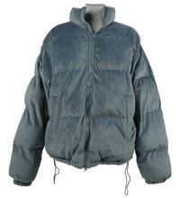 Pánská šedomodrá plyšová zimní bunda David Chen 