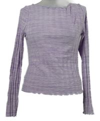 Dámské lila žebrované crop triko PrettyLittle Thing