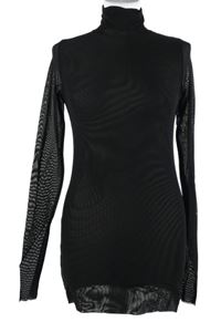 Dámske čierne tylové tričko s rolákom Blacky Dress