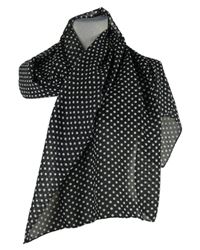 Dámska čierna bodkovaná šifónová šál