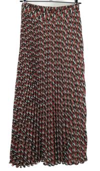 Dámska ružovo-farebná vzorovaná midi plisovaná sukňa M&S