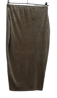 Dámska hnedá semišová púzdrová sukňa Boohoo