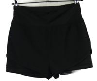 Dámské černé sportovní dvojité kraťasy 