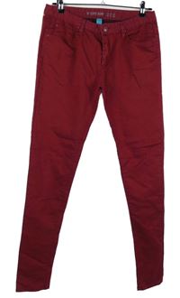 Dámské karmínové skinny rifle Denim 