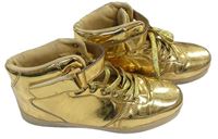 Dámské zlaté lesklé kotníkové boty vel. 42