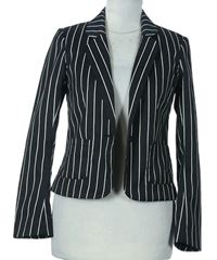 Dámske čierno-biele prúžkované sako H&M