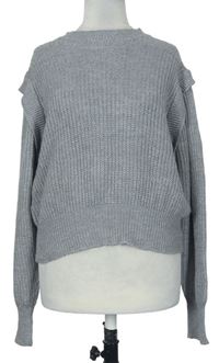 Dámsky sivý crop sveter Pep&Co